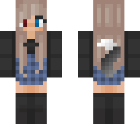 wolf girl with one blue and one red eye
