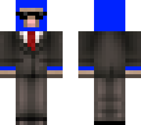 blue sheep in suit + glasses