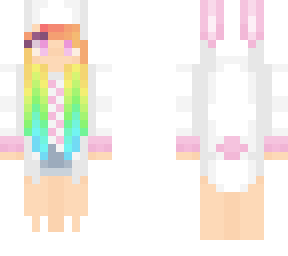 bunny girl with rainbow