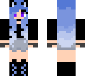 girl skin cat blue