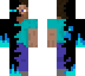 halfway water enderman and halfway steve