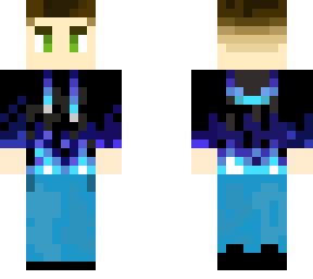 boy with blue fire hoodie