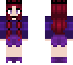 dark braided redhead - purple shorts and sweater