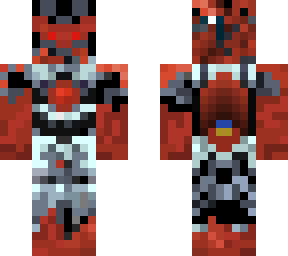 red styled robotic armor (jet ready)