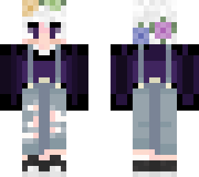 white haired overalls