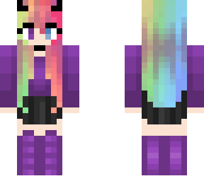 rainbow hair - purple base w/ skirt