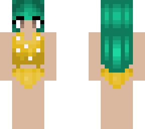 yellow swimsuit - green hair