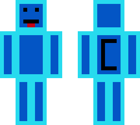 blue guy with letter c