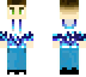 boy with blue and white fire hoodie