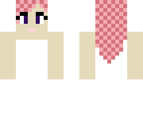 checkered hair girl with white maxi dress