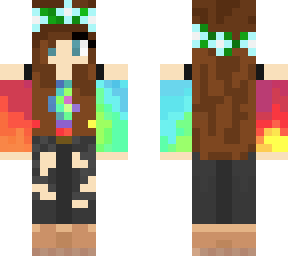 mc tye dye girl with brown hair and blue eyes!