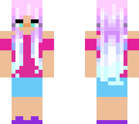 purple blue pink girl