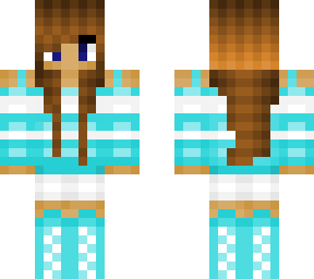brunnete cyan sweater