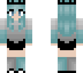 gray shirt - light cyan hair and sleeves