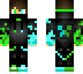 green and light blue boy