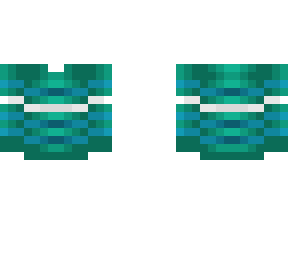 green/cyan sweater - blue and white stripes - ob