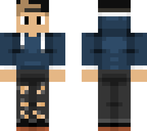 minecraft boy w/hoodie, cap and shaved sides