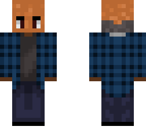 paper bag w/ blue plaid
