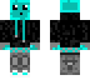 blue slime with hoodie and etho under neck