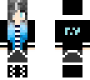 black and blue hoodie girl