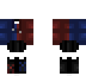 blue and red sweater - black skirt and boots - ob