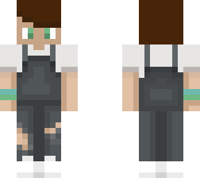 boy black dungarees & white top