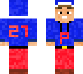 gamer boy with p logo and type of jersey at the back 27