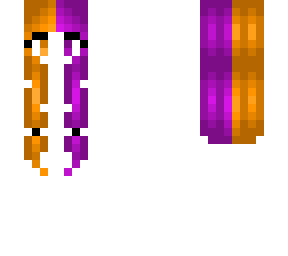 orange and purple braided hair - hb