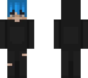 blue-haired hooded boy