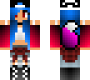 blue haired tomboy