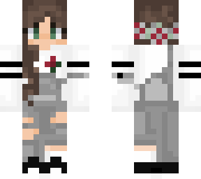 brown hair girl /w overalls