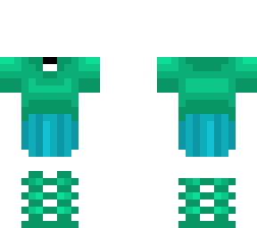 green tshirt outfit - cyan skirt - ob