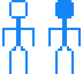 stick figure (blue)