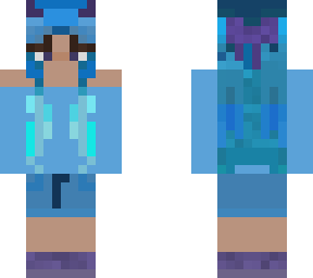 using my base to make an actual skin- blue haired girl