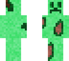 a sad man inside a very old creeper costume