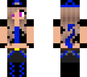 blue biker devil girl