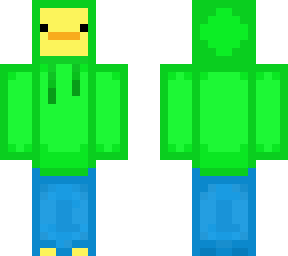 duck in green sweater