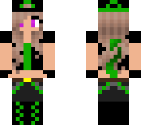 green biker devil girl