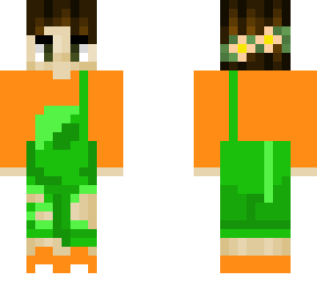 orange shirt green overall girl (inspired by sk3tch on yt)
