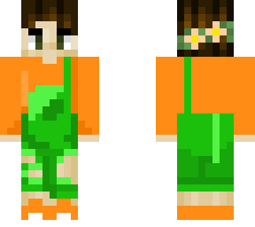 orange shirt green overall girl (inspired by sk3tch on yt)2.0