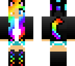rainbow neko girl - (kingofseans skin edited)