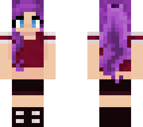 cute girl with purple ponytail