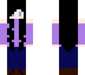 purple shirt on black haired girl