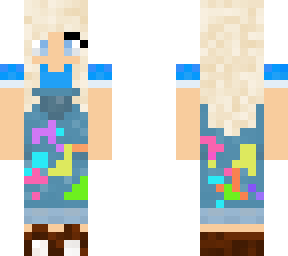 random blonde with paint on her
