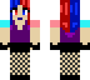 red, blue and purple girl