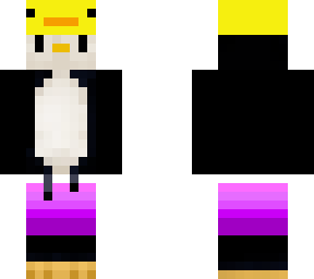 summer penguin with duck hat