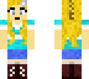blonde girl with blue atent