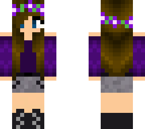 cute purple girl with flower crown