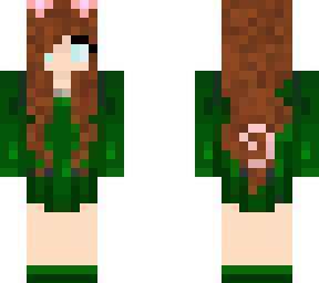 melina is wearing a green dress