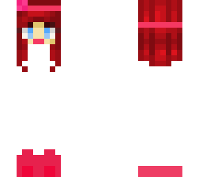 red shirt hair for girl and red shoes. theme: kiss  of the lava. base hair
